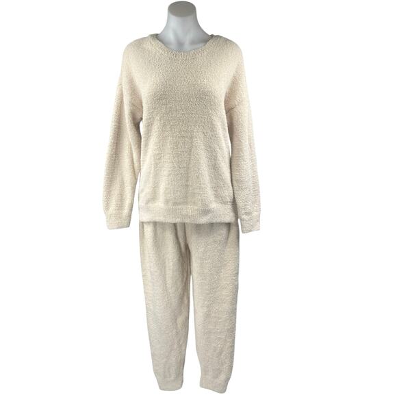 NEW Cupcakes and Cashmere Beige Fleece Long Sleeve Sweater Pants 2 Pc Set Size L - Picture 2 of 8